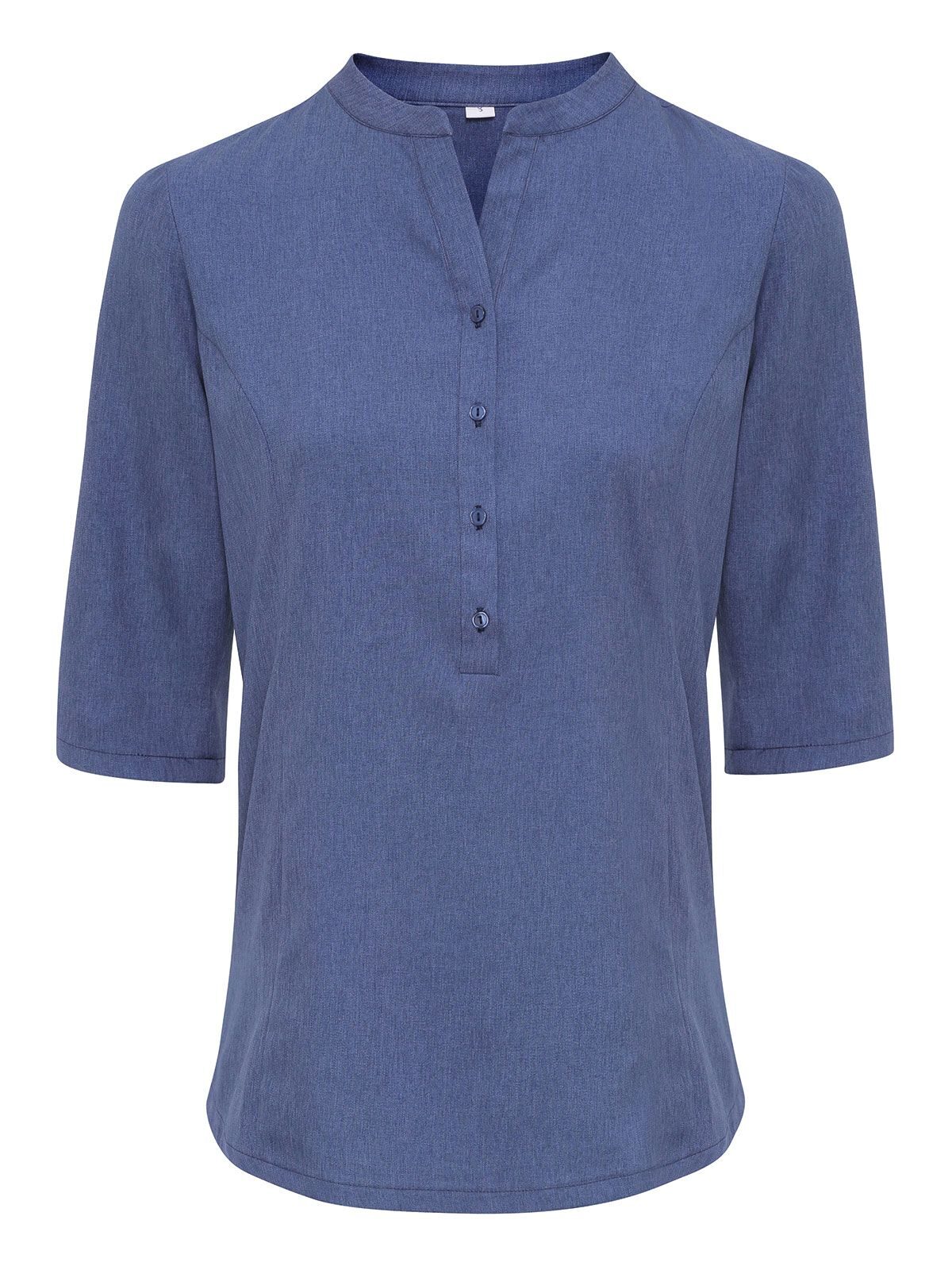 Tunique boutonnée aspect lin verveine - BLHE - Bruyère bleue