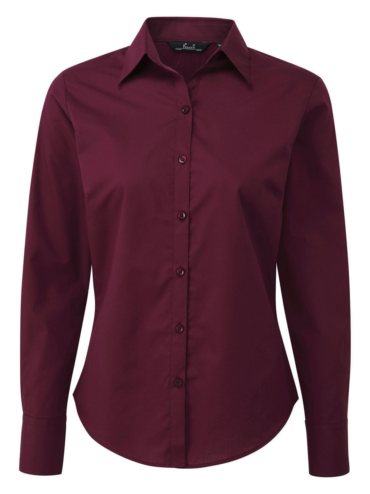 Women´s Poplin Long Sleeve Blouse - AUBE - Aubergine (ca. Pantone 5115C)