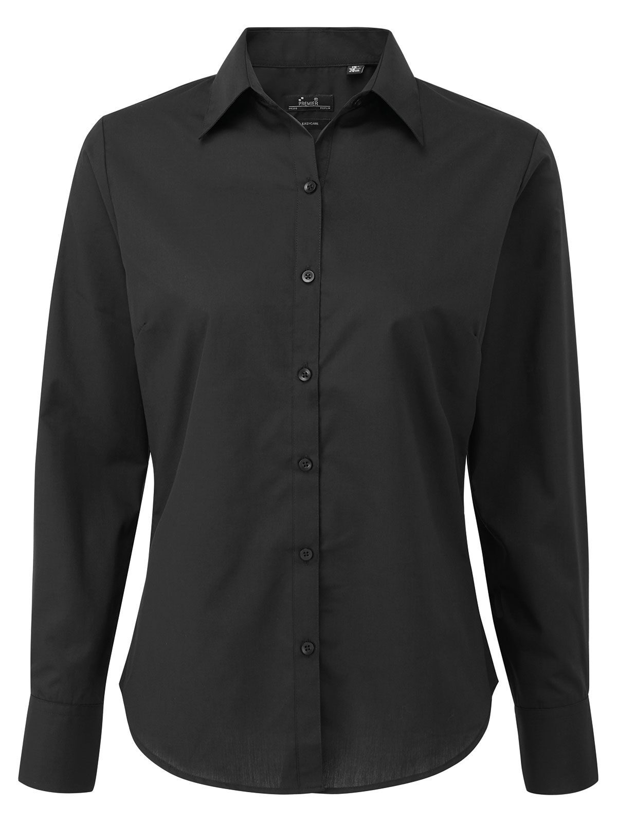 Women´s Poplin Long Sleeve Blouse - BLAC - Black