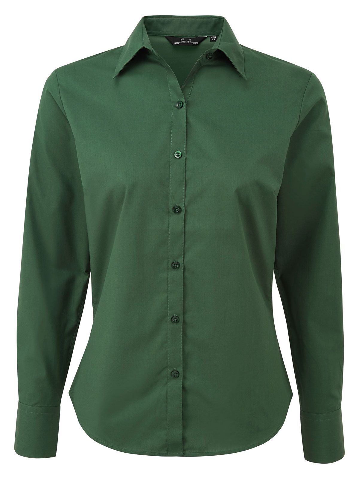 Women´s Poplin Long Sleeve Blouse - BOTT - Bottle (ca. Pantone 7729C)