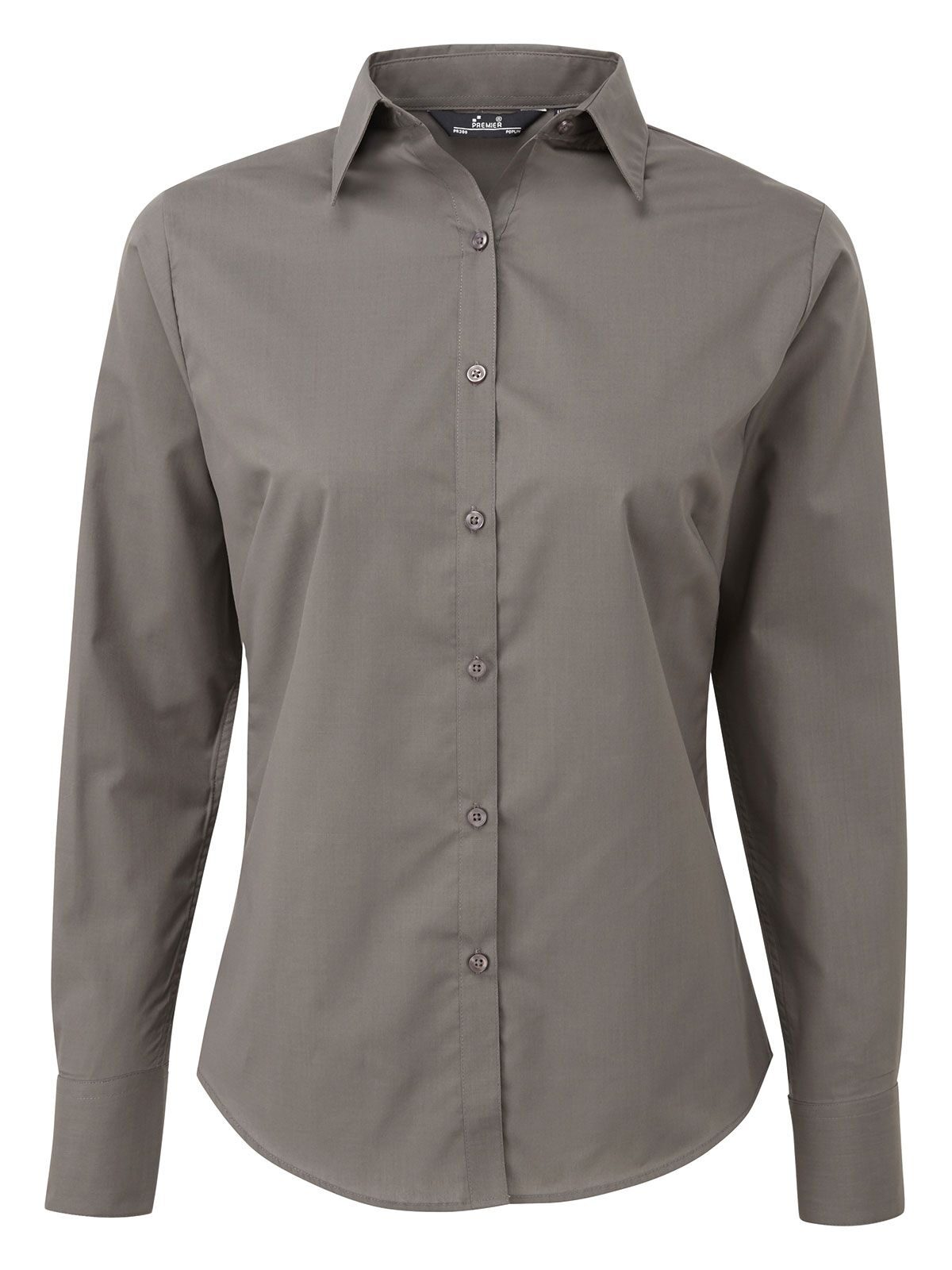 Women´s Poplin Long Sleeve Blouse - DGRE - Dark grey