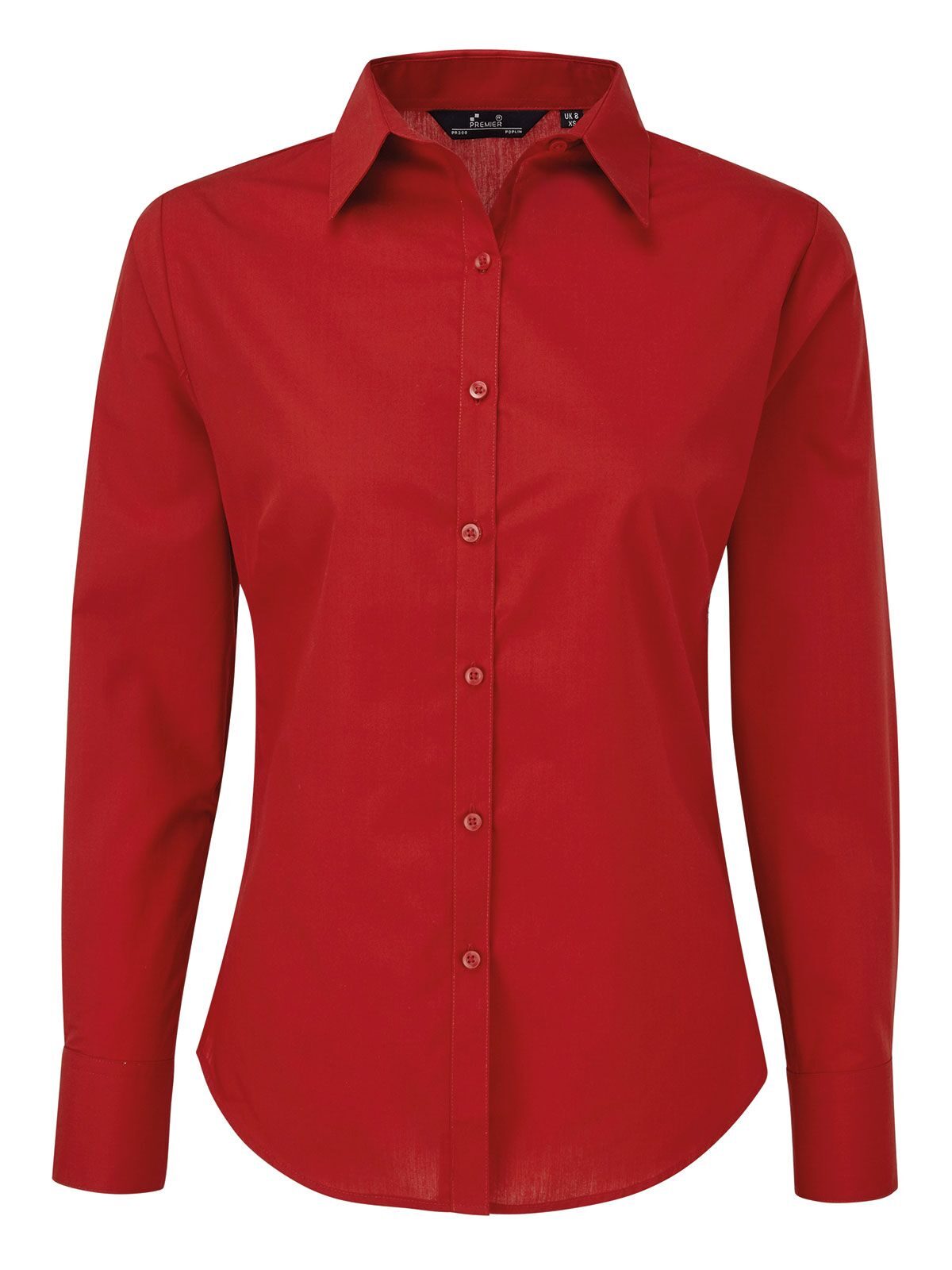 Women´s Poplin Long Sleeve Blouse - REDD - Red (ca. Pantone 200C)
