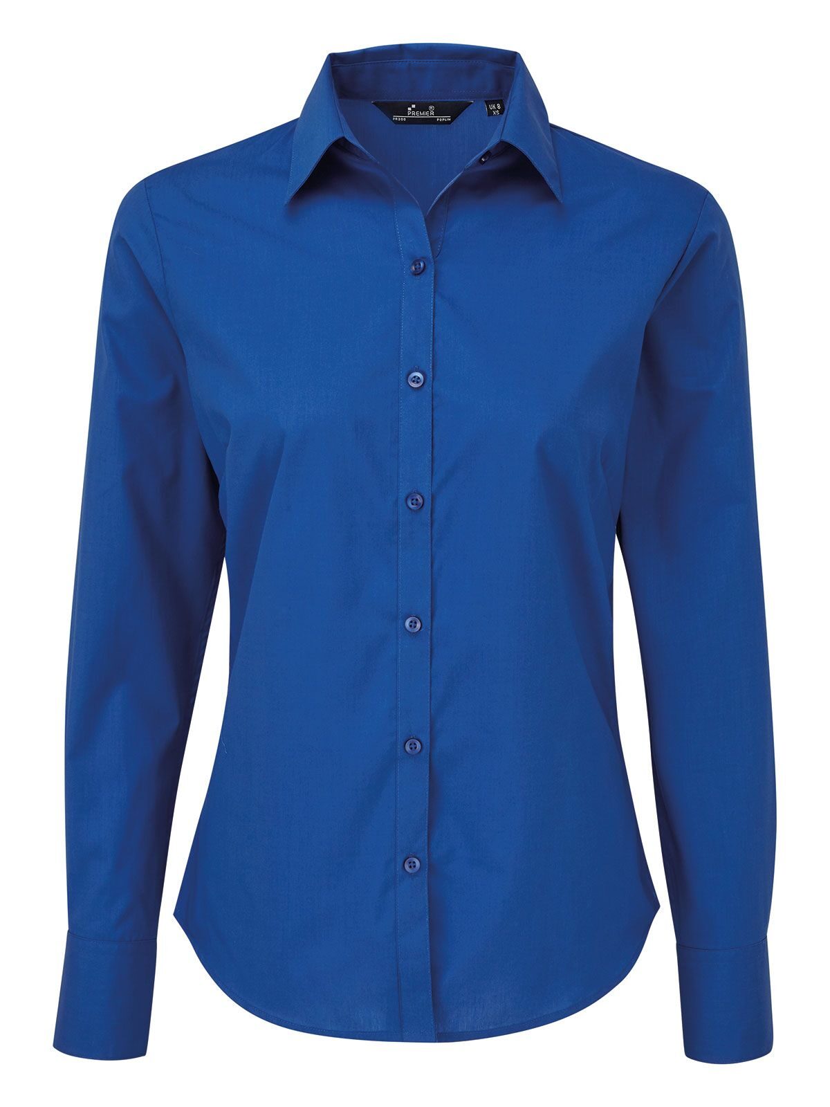 Women´s Poplin Long Sleeve Blouse - ROYA - Royal (ca. Pantone 286C)