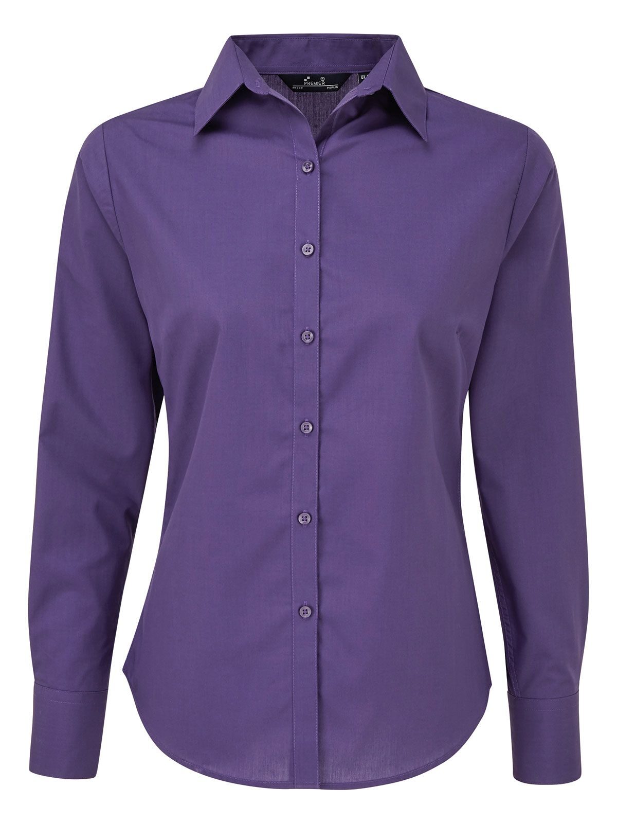 Women´s Poplin Long Sleeve Blouse - PURP - Purple