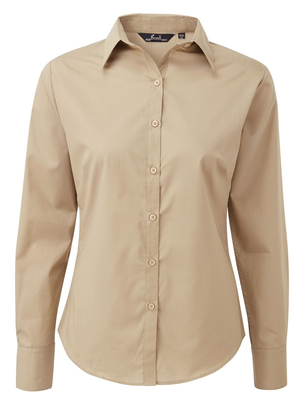 Women´s Poplin Long Sleeve Blouse - KHAK - Khaki