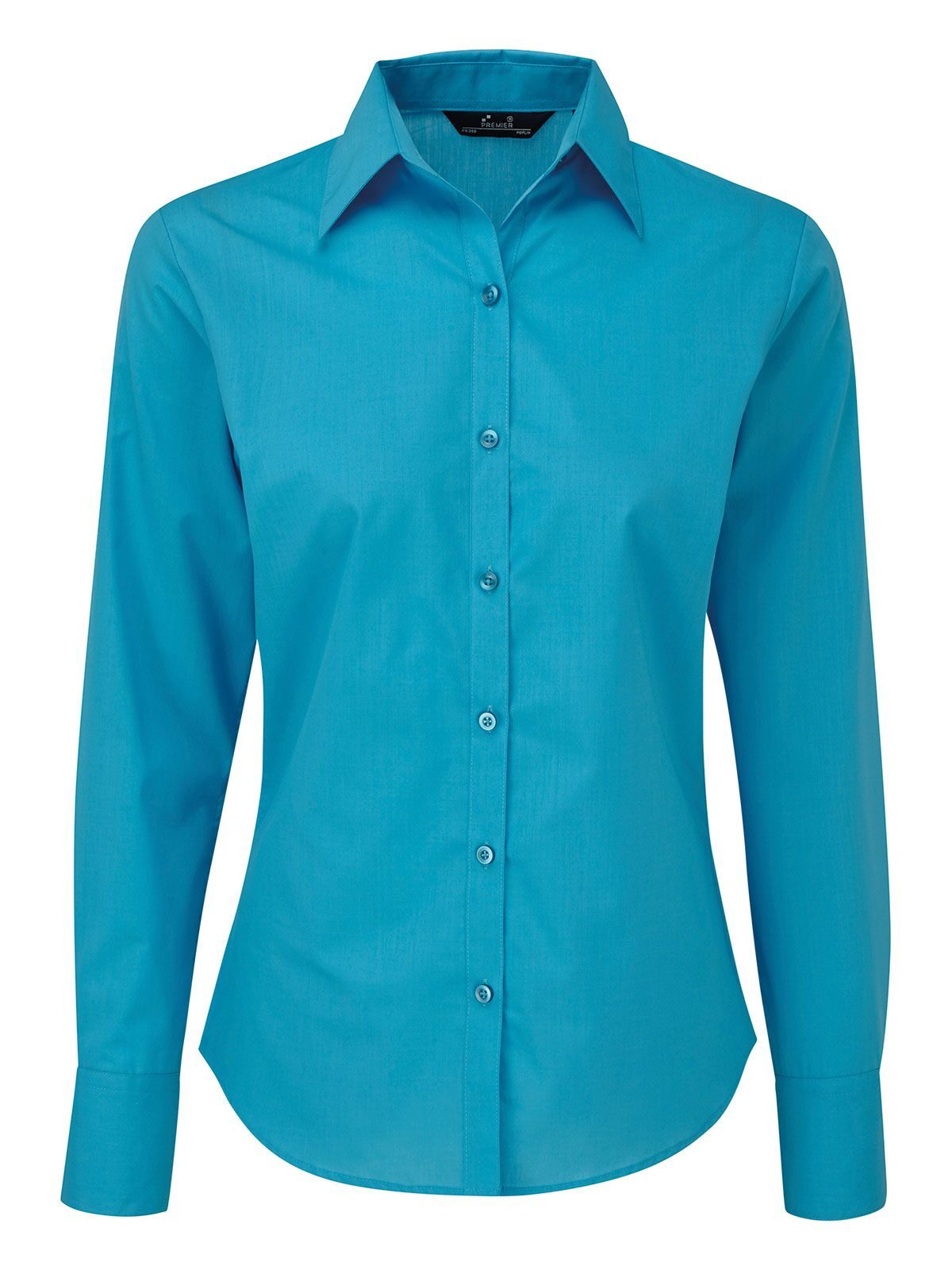 Women´s Poplin Long Sleeve Blouse - TURQ - Turquoise