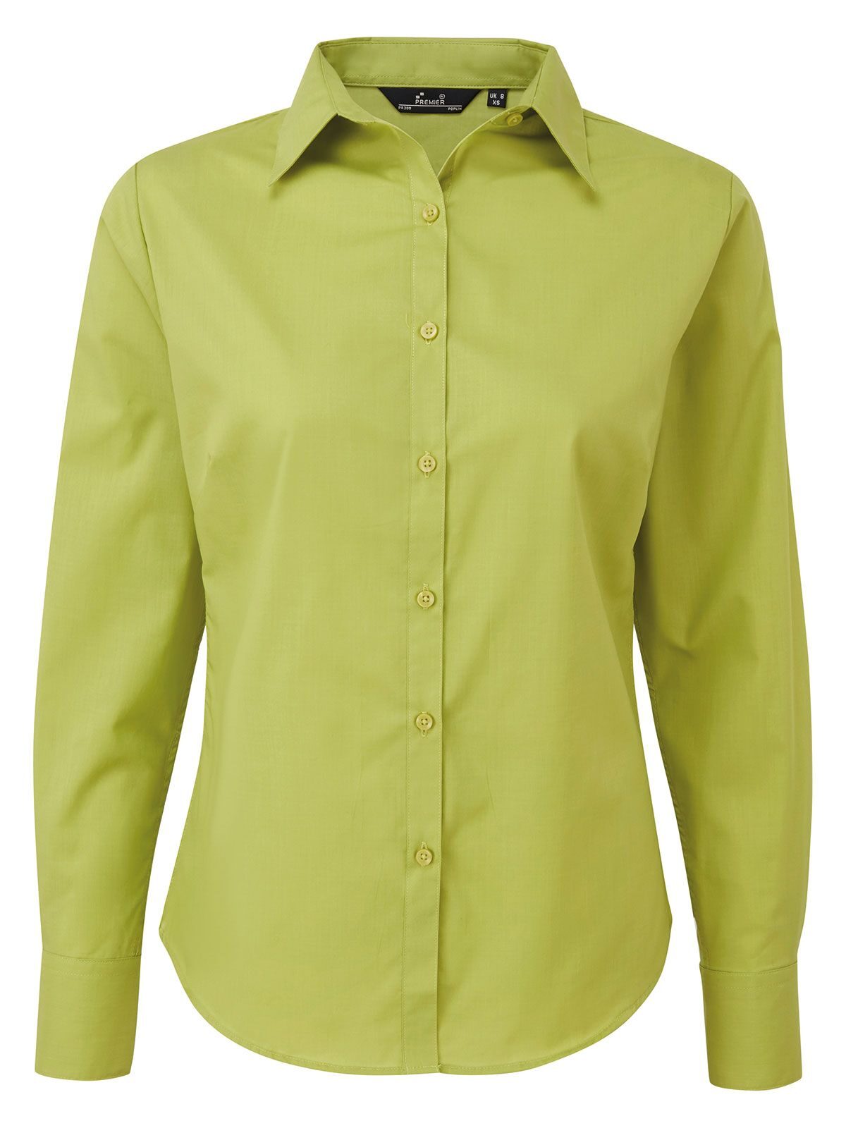 Women´s Poplin Long Sleeve Blouse - LIME - Lime (ca. Pantone 382C)