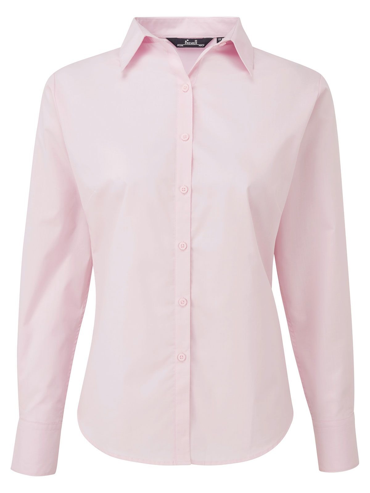 Women´s Poplin Long Sleeve Blouse - PINK - Hot Pink (ca. Pantone 214C)
